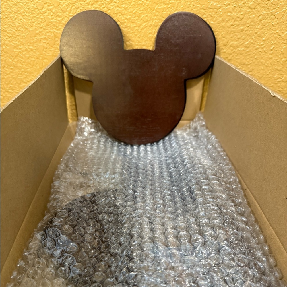 Mickey Mouse Silhouette Wall Ear Holder -Brown